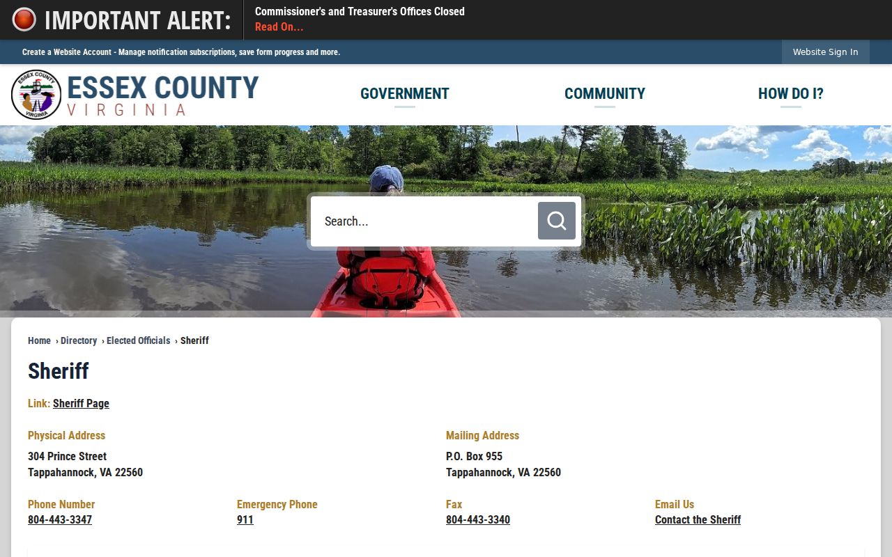 Essex County sheriff's office records directory