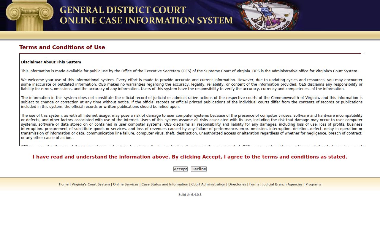 Essex County criminal court case district search interface
