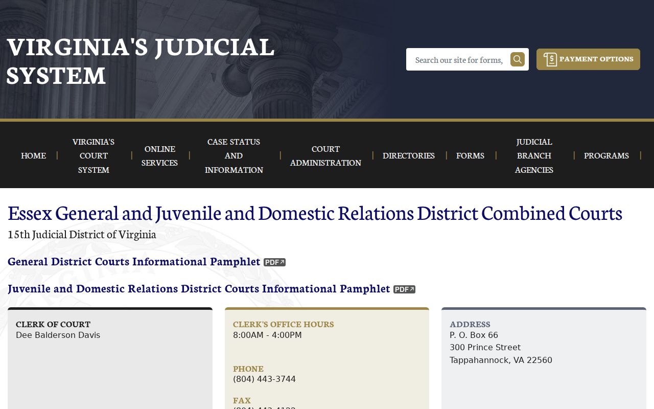 Essex County criminal court case General District calendar