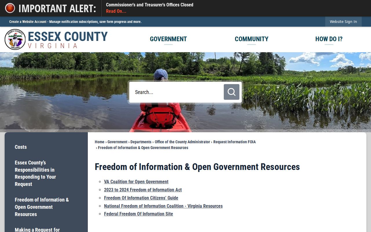 Tappahannock record access Virginia open government resources